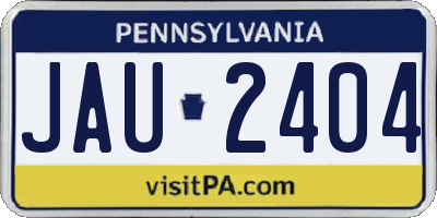PA license plate JAU2404