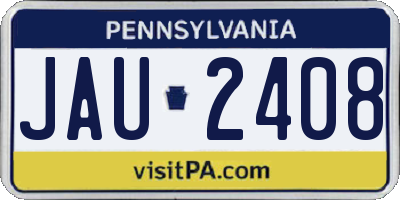 PA license plate JAU2408