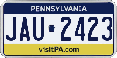 PA license plate JAU2423