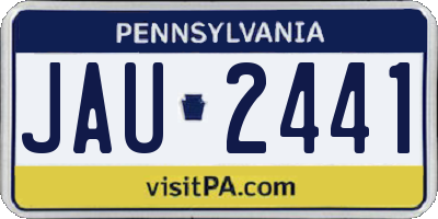 PA license plate JAU2441