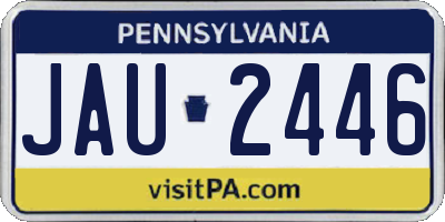 PA license plate JAU2446