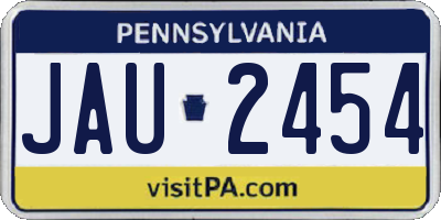 PA license plate JAU2454