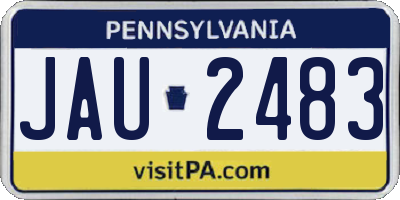 PA license plate JAU2483