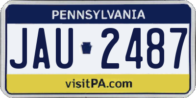 PA license plate JAU2487