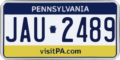PA license plate JAU2489