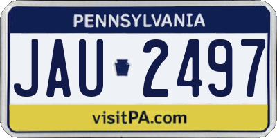 PA license plate JAU2497