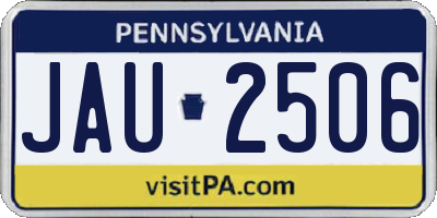 PA license plate JAU2506