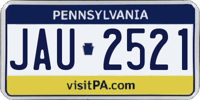 PA license plate JAU2521