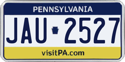 PA license plate JAU2527