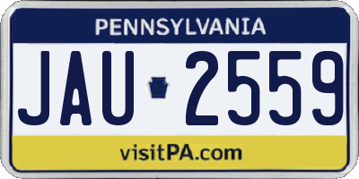 PA license plate JAU2559