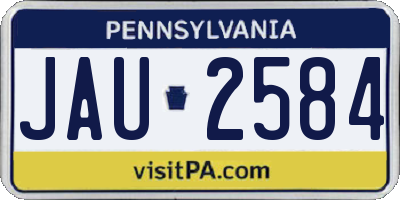 PA license plate JAU2584