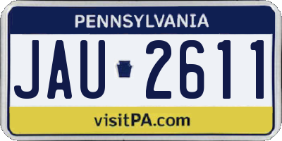 PA license plate JAU2611