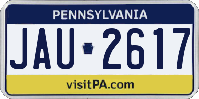PA license plate JAU2617