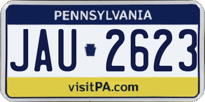 PA license plate JAU2623