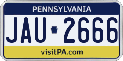 PA license plate JAU2666