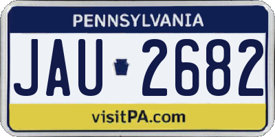 PA license plate JAU2682
