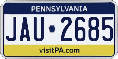PA license plate JAU2685