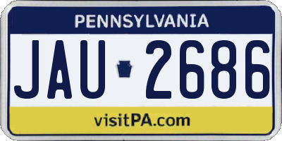 PA license plate JAU2686