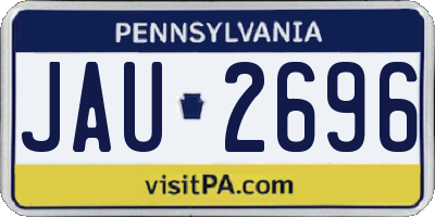 PA license plate JAU2696