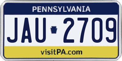 PA license plate JAU2709
