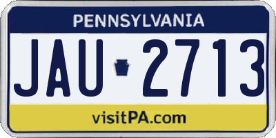 PA license plate JAU2713