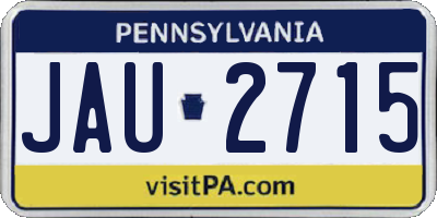PA license plate JAU2715