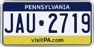 PA license plate JAU2719