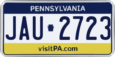 PA license plate JAU2723