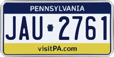 PA license plate JAU2761