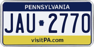 PA license plate JAU2770