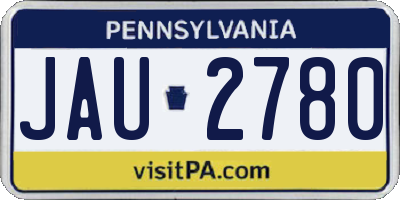 PA license plate JAU2780