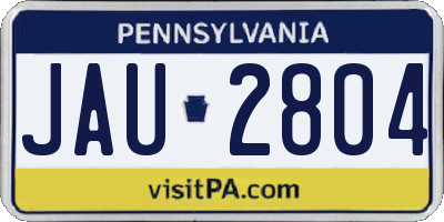 PA license plate JAU2804
