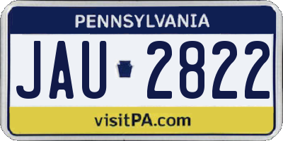 PA license plate JAU2822