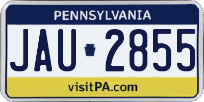 PA license plate JAU2855