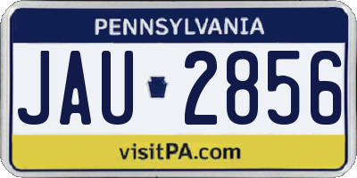 PA license plate JAU2856