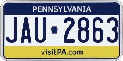 PA license plate JAU2863