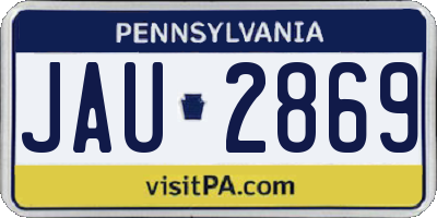PA license plate JAU2869