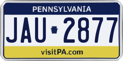 PA license plate JAU2877