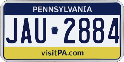 PA license plate JAU2884