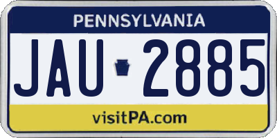 PA license plate JAU2885