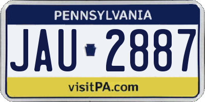 PA license plate JAU2887