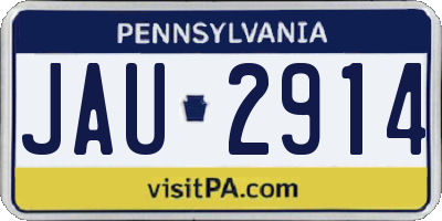 PA license plate JAU2914