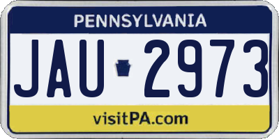 PA license plate JAU2973