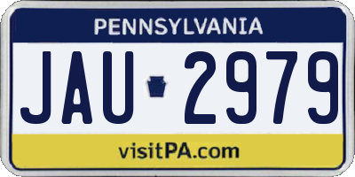 PA license plate JAU2979