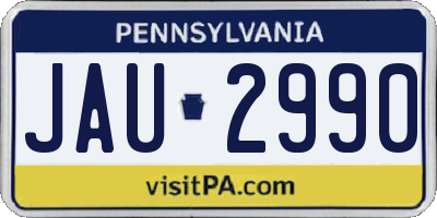 PA license plate JAU2990