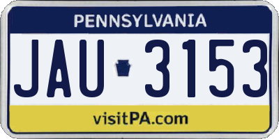 PA license plate JAU3153