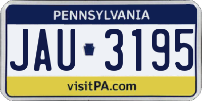 PA license plate JAU3195