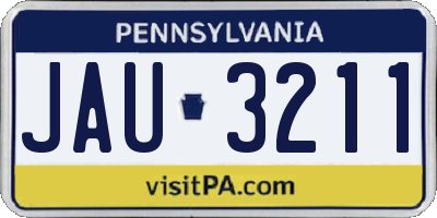 PA license plate JAU3211