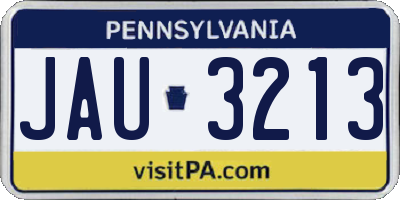 PA license plate JAU3213