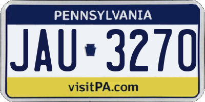 PA license plate JAU3270